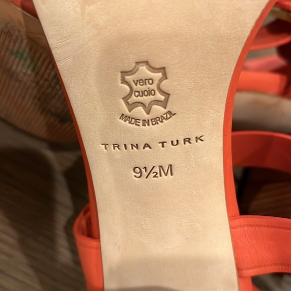 Trina Turk Orange Block Heel - Picture 5 of 5